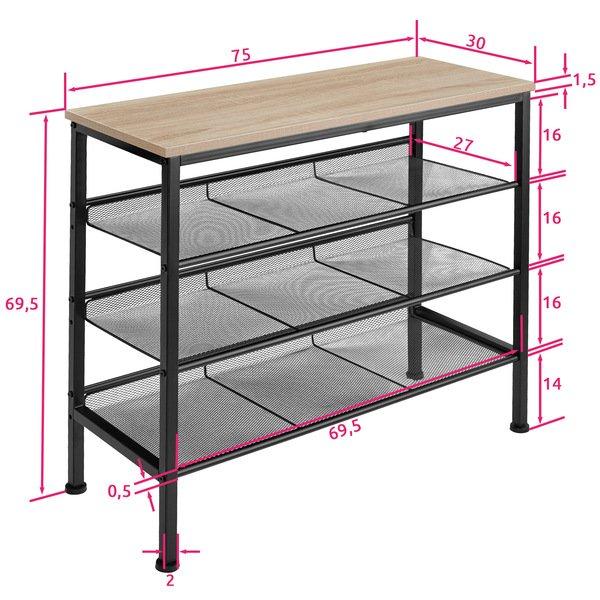 Tectake Scarpiera Wolverhampton 75,5 x 30,5 x 69,5 cm  