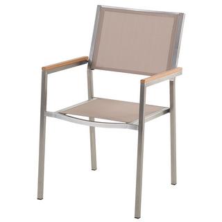 Beliani Lot de 4 chaises de jardin en Acier inox Moderne GROSSETO  
