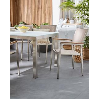 Beliani Lot de 4 chaises de jardin en Acier inox Moderne GROSSETO  