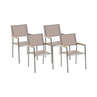 Beliani Set di 4 sedie en Acciaio inox Moderno GROSSETO  
