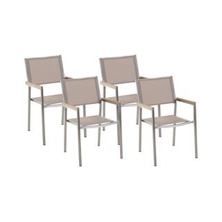 Beliani Lot de 4 chaises de jardin en Acier inox Moderne GROSSETO  