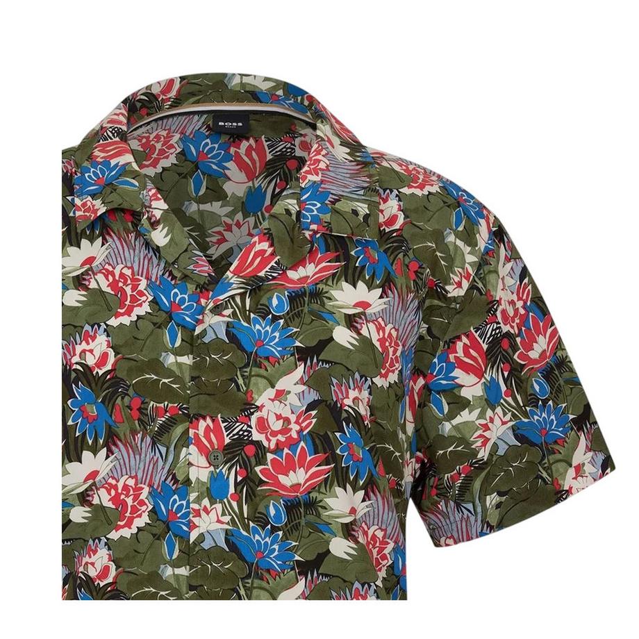 BOSS Camicia a Maniche Corte con Stampa Floreale  