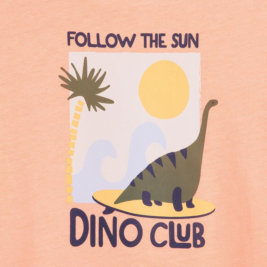 La Redoute Collections  T-Shirt mit rundem Ausschnitt und Dino-Print 