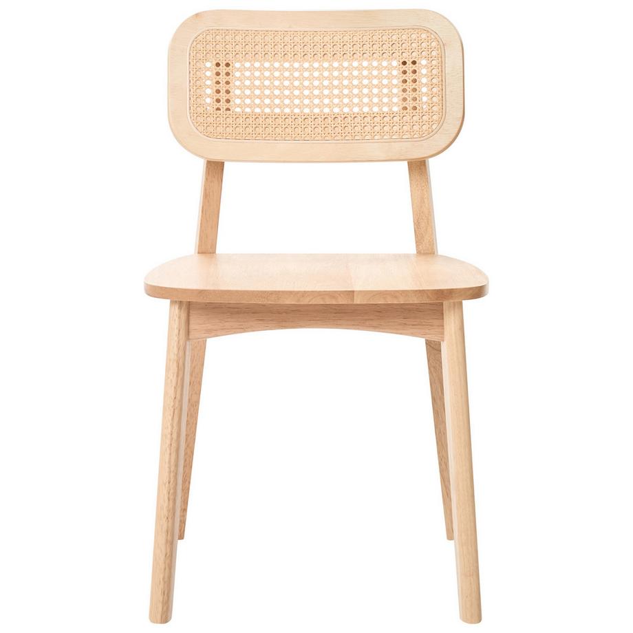 Beliani Esszimmerstuhl 2er Set aus Gummibaumholz Minimalistisch KENO  