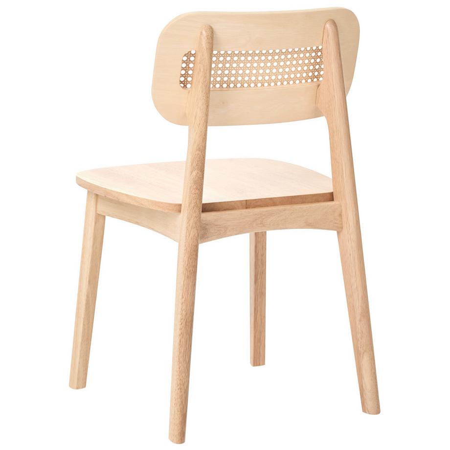 Beliani Esszimmerstuhl 2er Set aus Gummibaumholz Minimalistisch KENO  