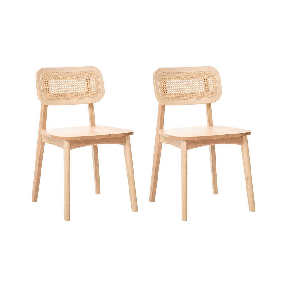 Set di 2 sedie da pranzo en Legno di caucciù Minimalista KENO