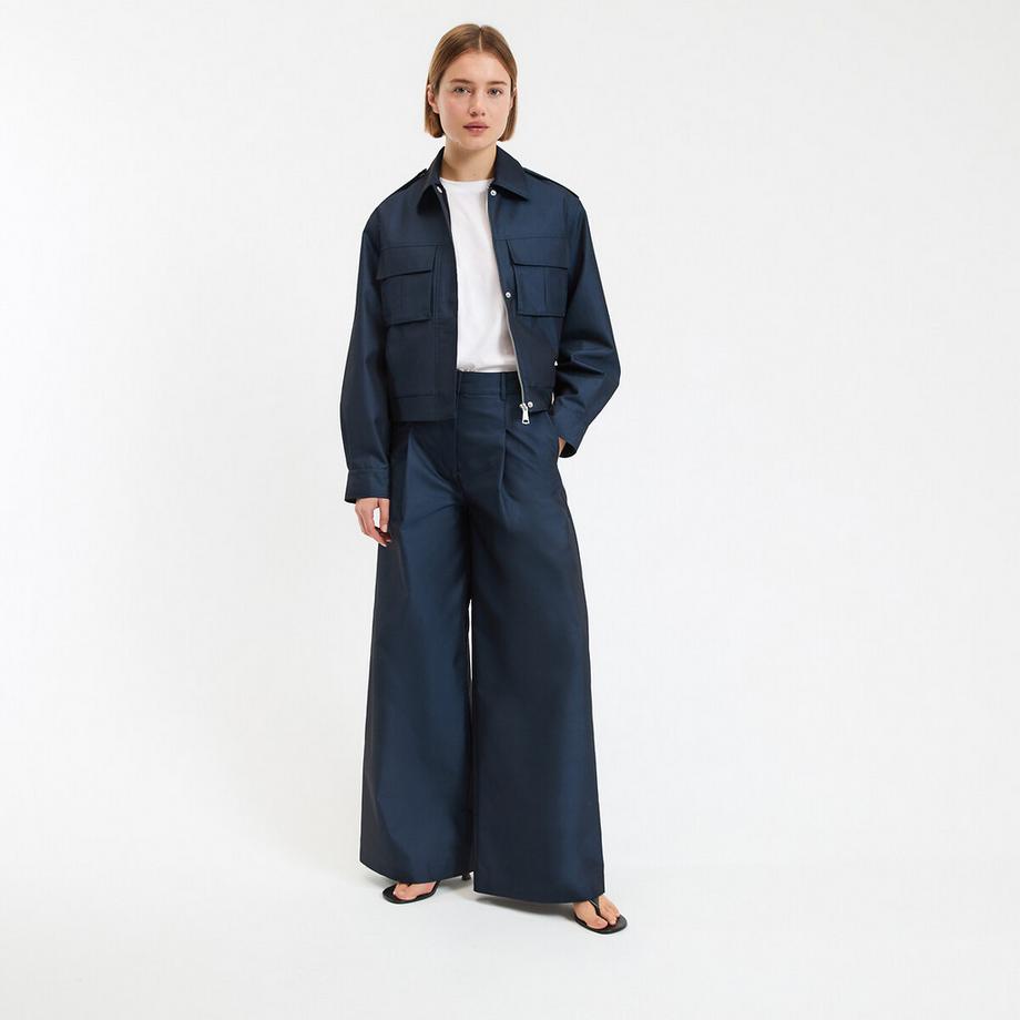 La Redoute Collections Pantaloni ampi con pinces in misto cotone  