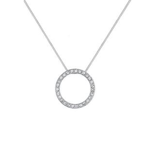 Elli  Collier Kreis Geo Kristalle 925 Sterling Silber 