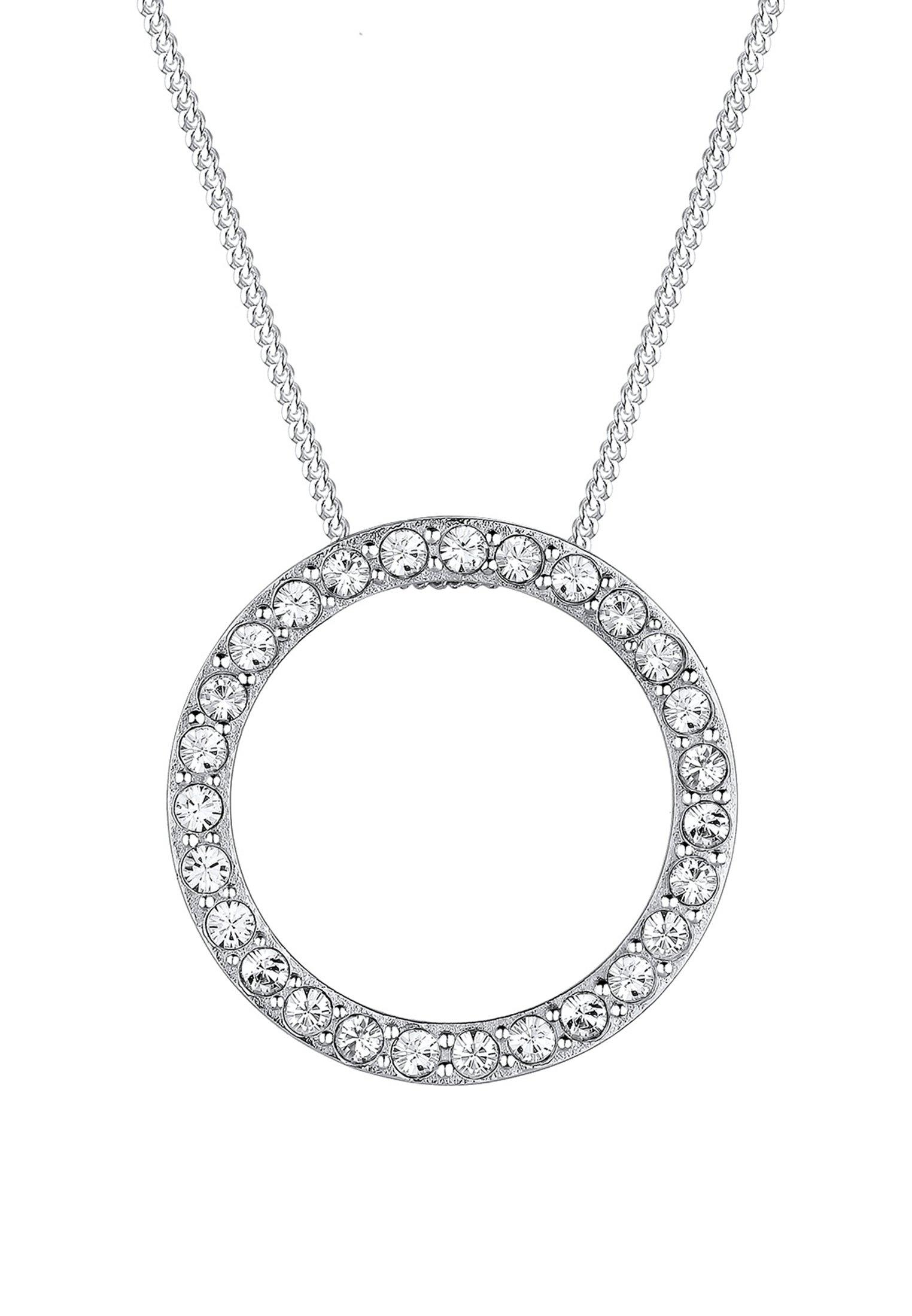 Elli  Collier Kreis Geo Kristalle 925 Sterling Silber 