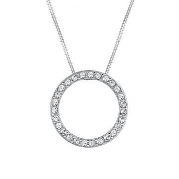 Halskette Kreis Geo Kristalle 925 Sterling Silber