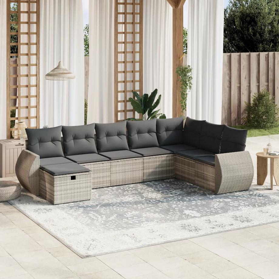 VidaXL set divano da giardino Polirattan  