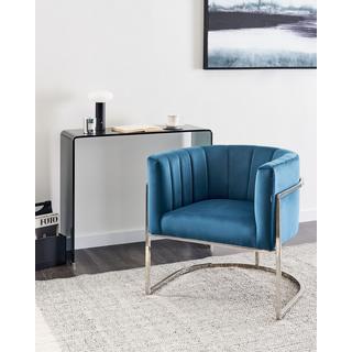 Beliani Fauteuil en Velours Glamour LARVIK  