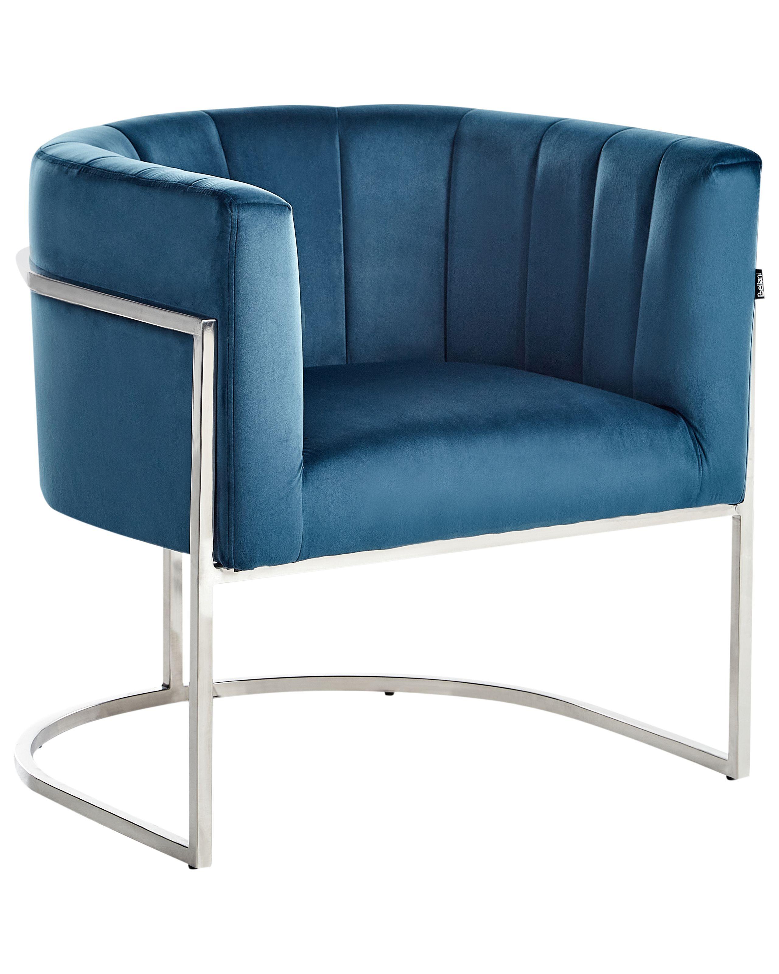 Beliani Fauteuil en Velours Glamour LARVIK  