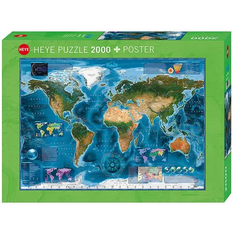 Heye  Puzzle Satellite Map (2000Teile) 
