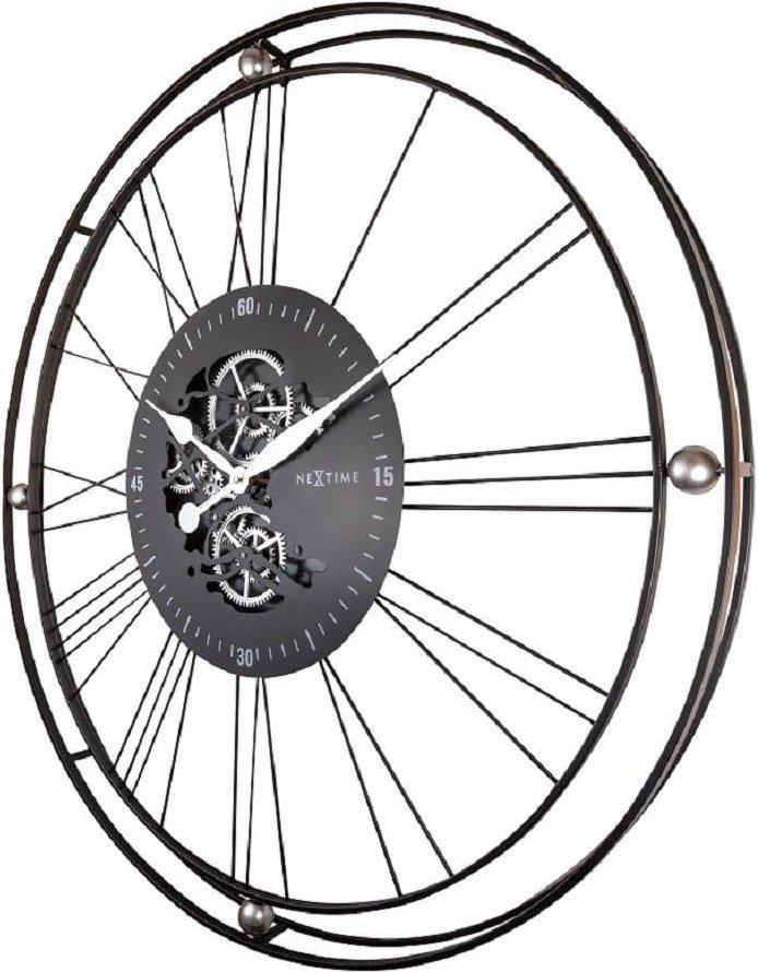NeXtime Wanduhr Wire Gear clock silver D: 90.5cm, Metall  