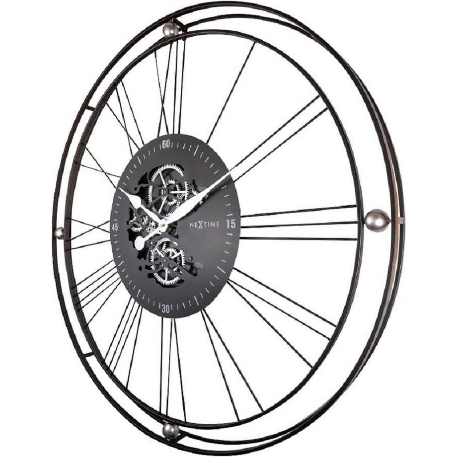 NeXtime Wanduhr Wire Gear Clock 90.5 Ø, Silber  