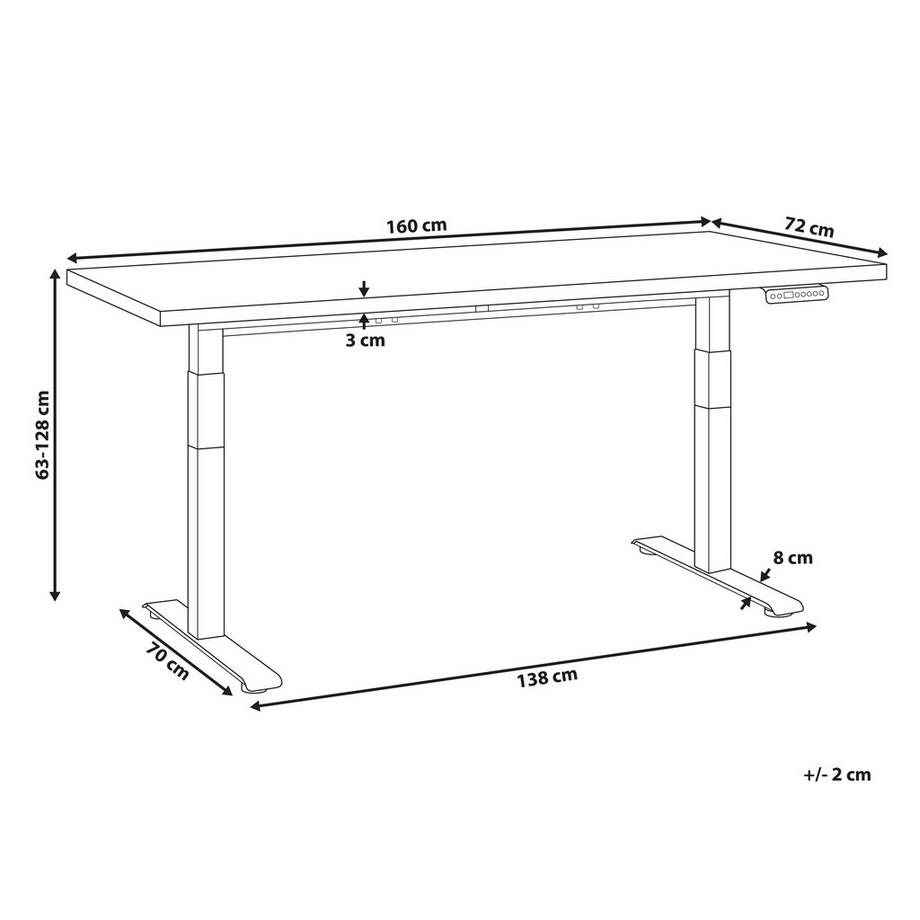 Beliani Scrivania elettrica regolabile in altezza en Pannello di fibre (LDF)  DESTINES  