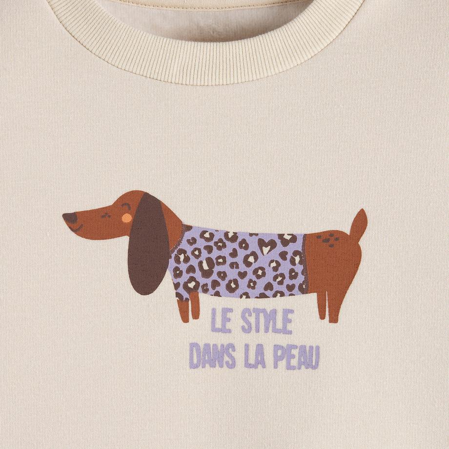 La Redoute Collections  Fleece-gefütterter Molton-Pyjama mit Dackel-Motiv 