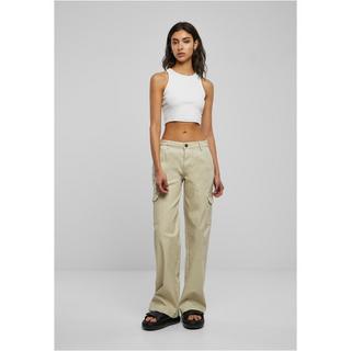 URBAN CLASSICS High Waist Straight Leg Denim Cargo Hose  