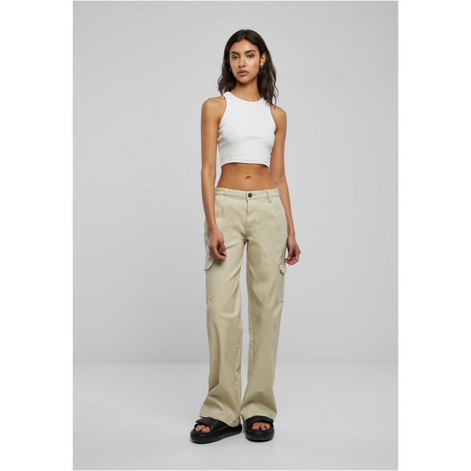 URBAN CLASSICS High Waist Straight Leg Denim Cargo Hose  