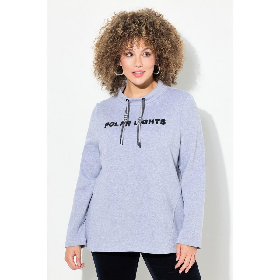 Ulla Popken Felpa Scritta Collo Alto Maniche Lunghe  