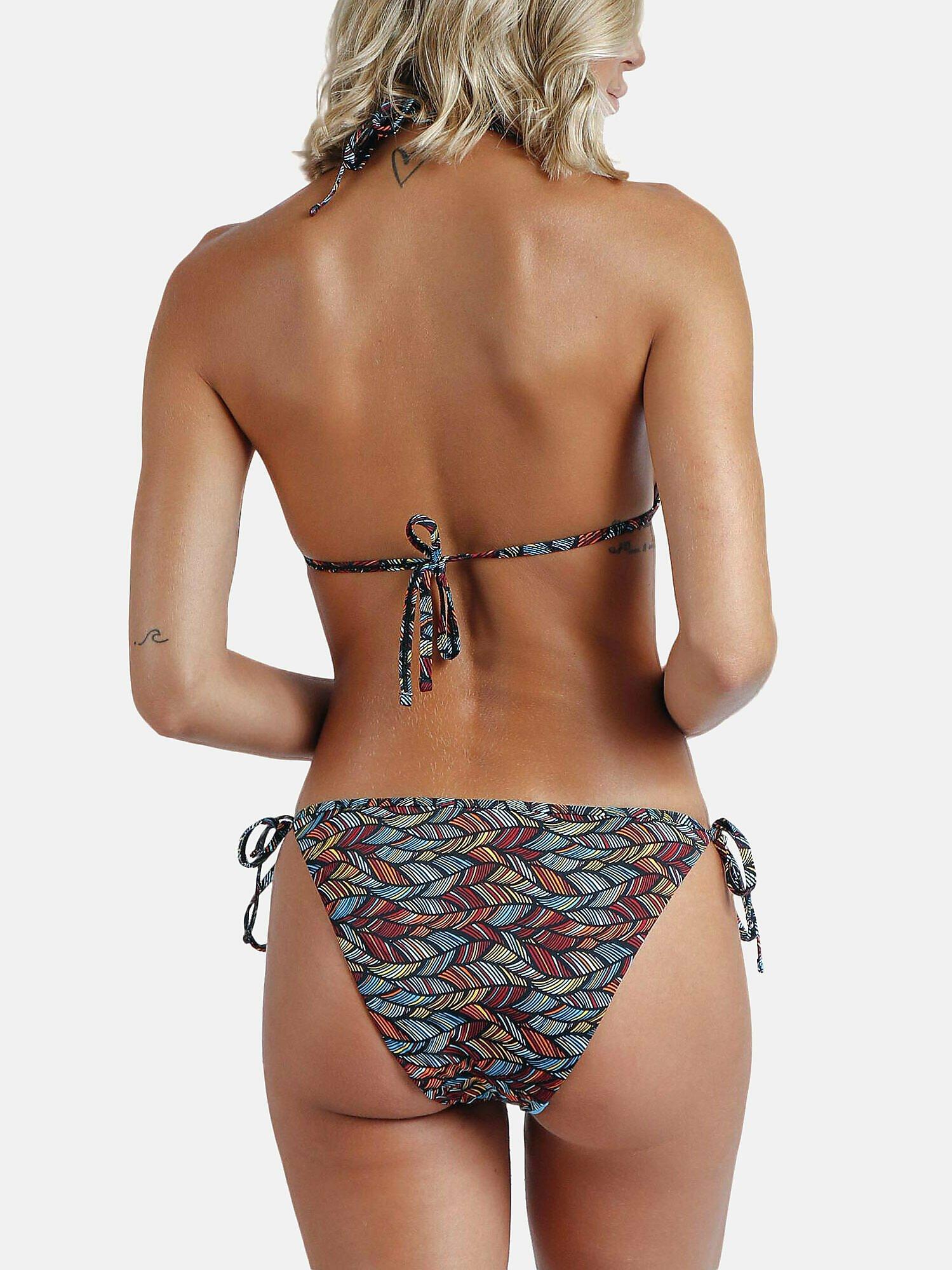 Admas  Zweiteiliges Set Bikini Triangel Push-up Ethnic Feathers 