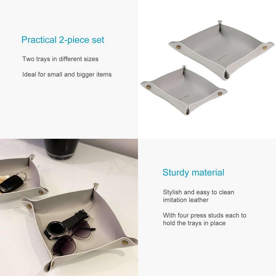 Intirilife 2x Taschenleerer aus Kunstleder in Grau  