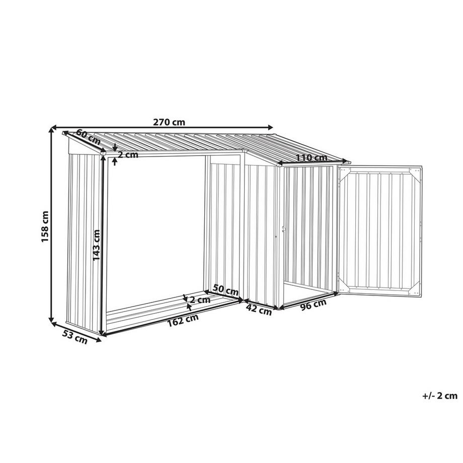 Beliani Werkzeugschuppen aus Stahl AOSTA  