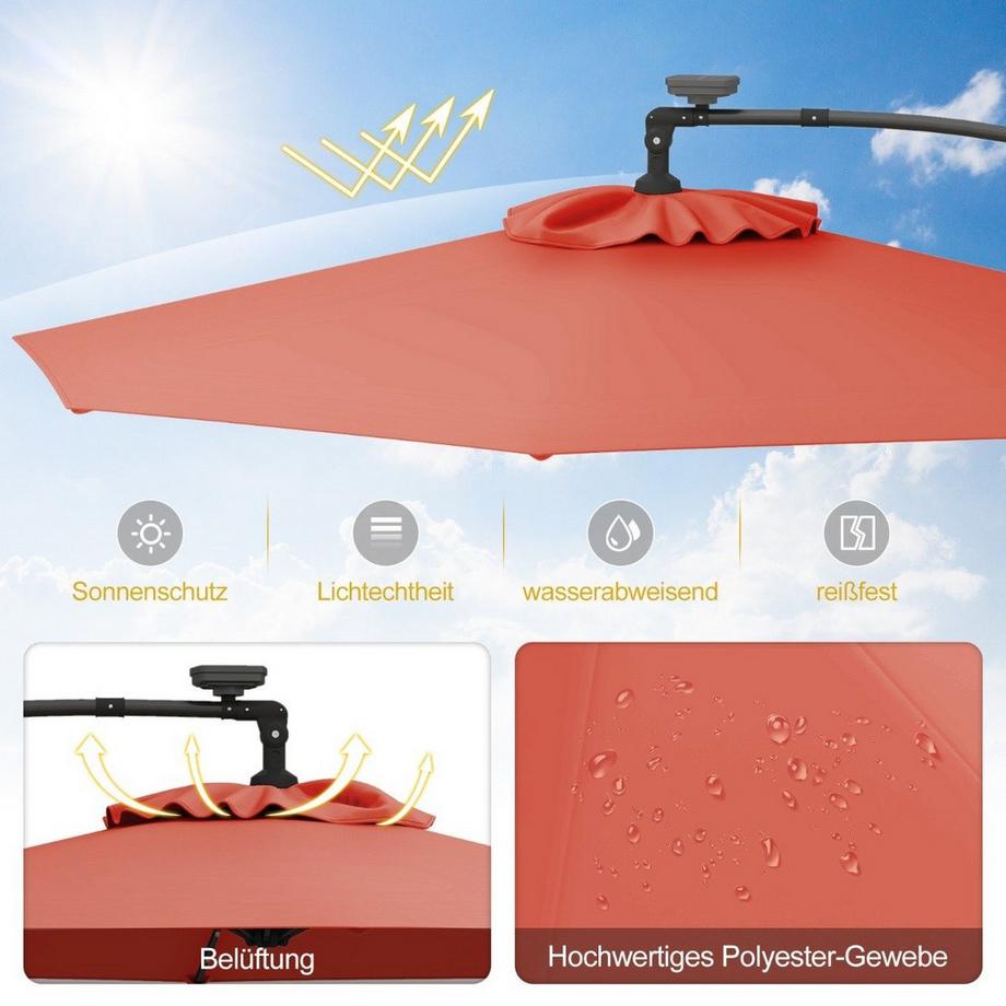 Northix Solar-LED-Terrassenschirm  
