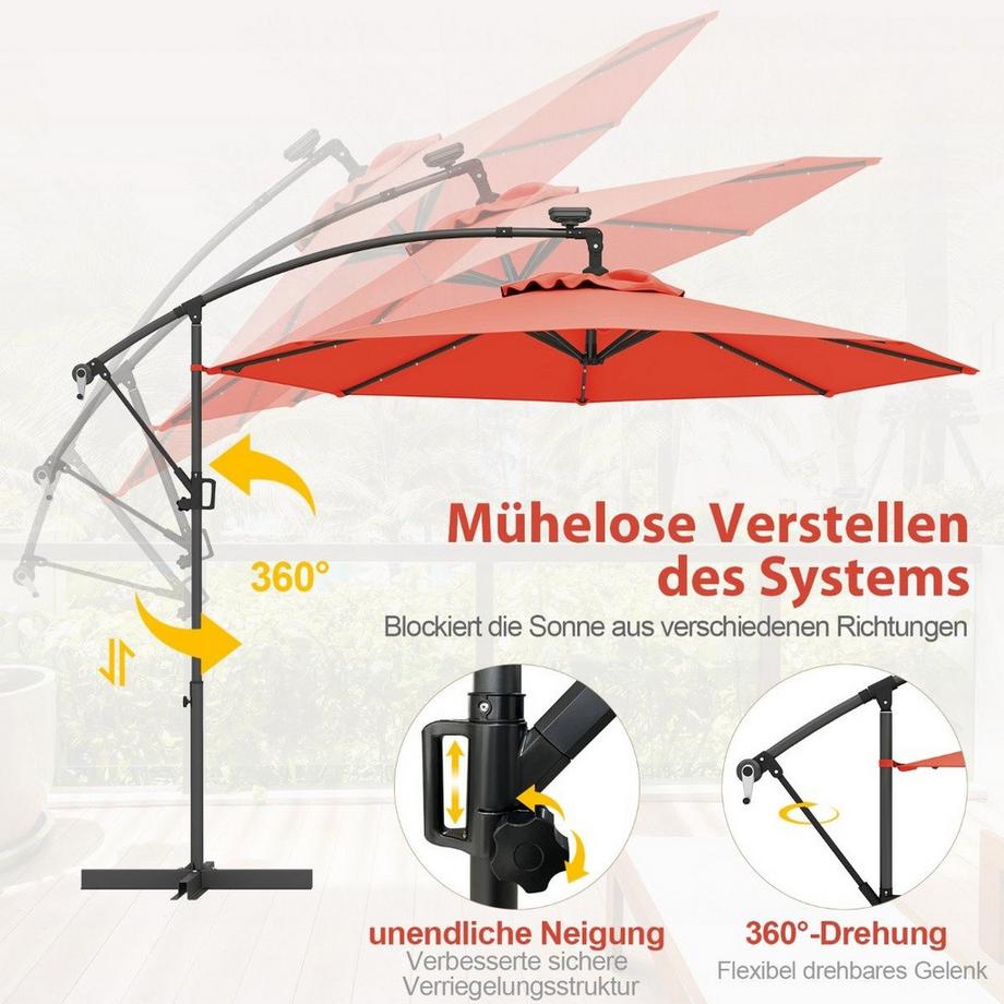 Northix Solar-LED-Terrassenschirm  
