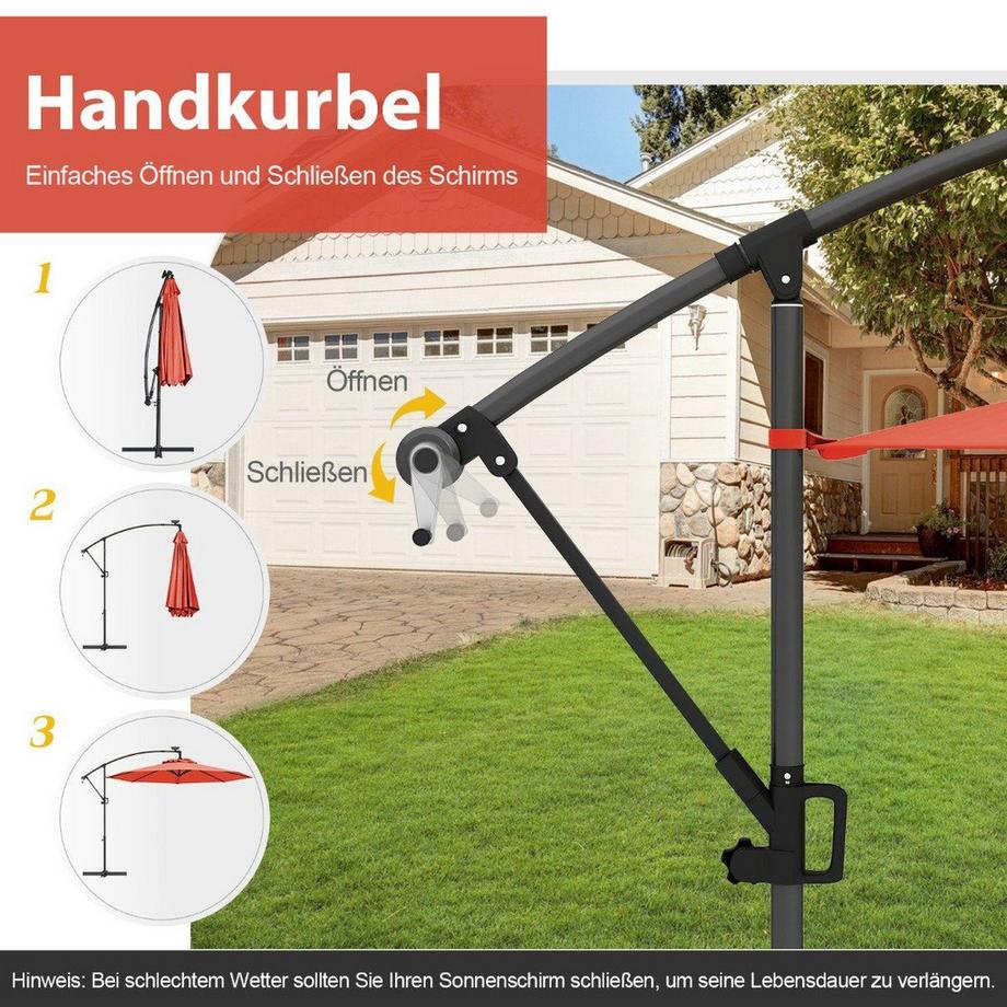 Northix Solar-LED-Terrassenschirm  