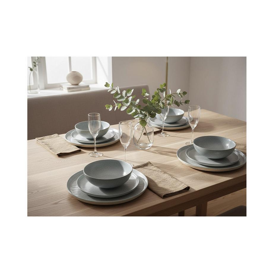 TAVOLA  Set de vaisselle vert pastel 18 pièces 