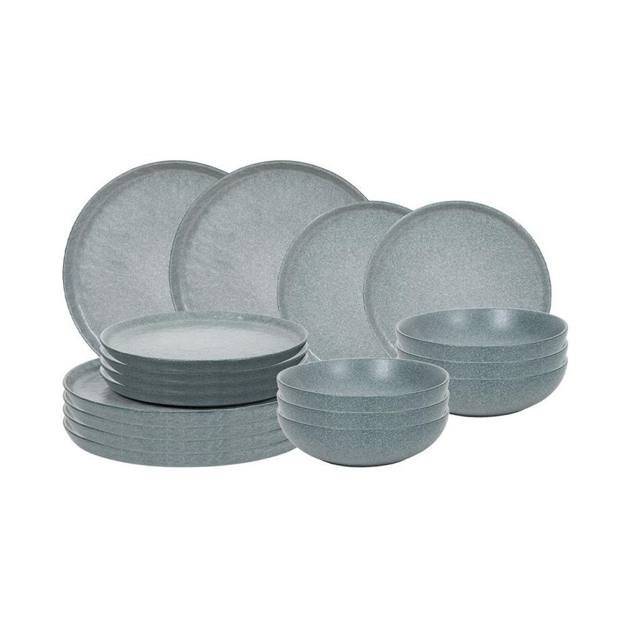 TAVOLA  Set de vaisselle vert pastel 18 pièces 