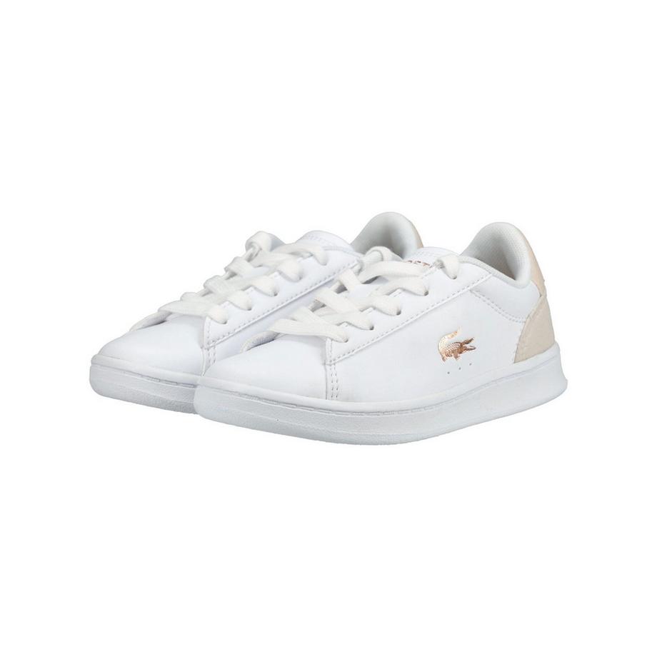 LACOSTE Sneaker bianca con logo metallico  