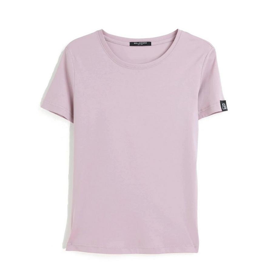 T-shirt girocollo in cotone, vestibilità slim, 160 g
