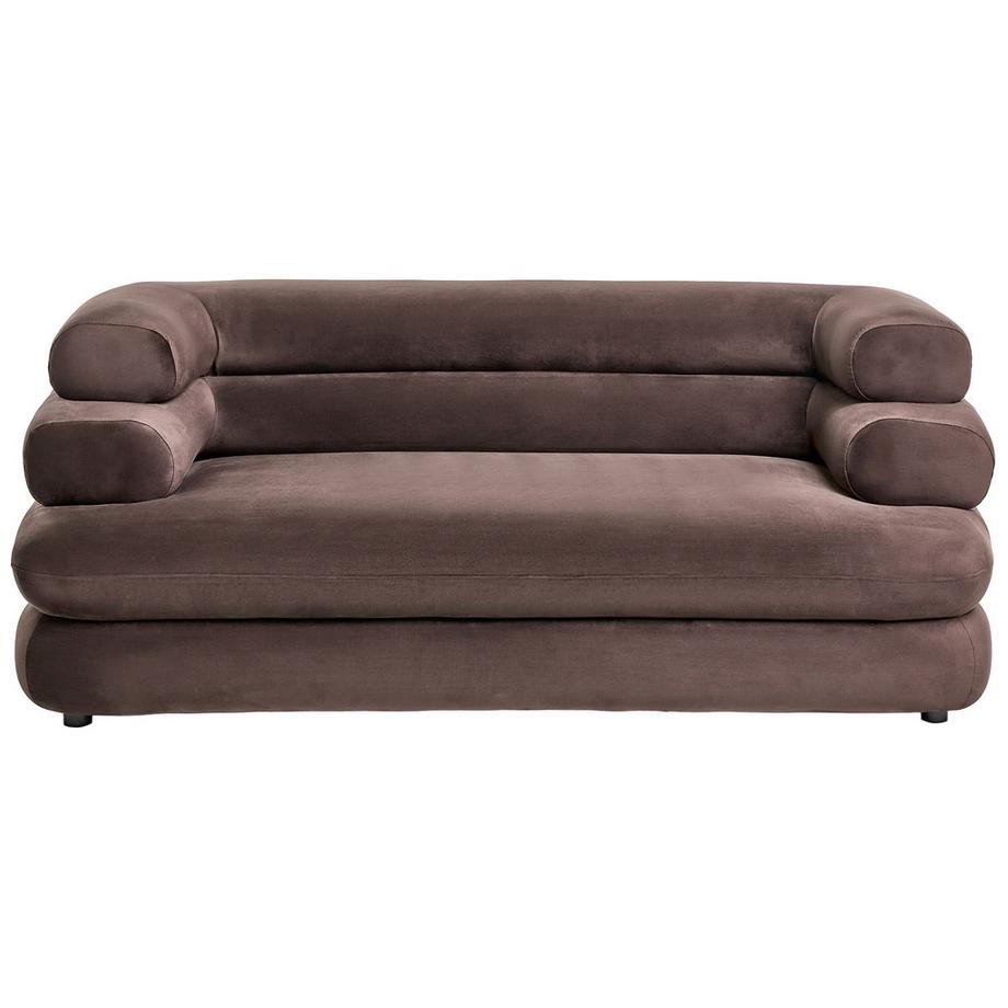 Beliani Canapé 2 places en Velours Traditionnel HELLE  