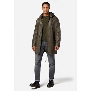 RICANO  Manteau en cuir pour homme Sheena, style parka moderne 