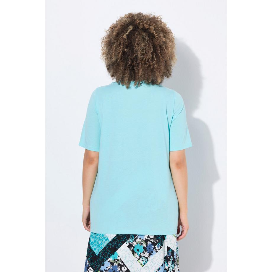 Ulla Popken Mandala A-Linie Rundhals Halbarm T-Shirt  