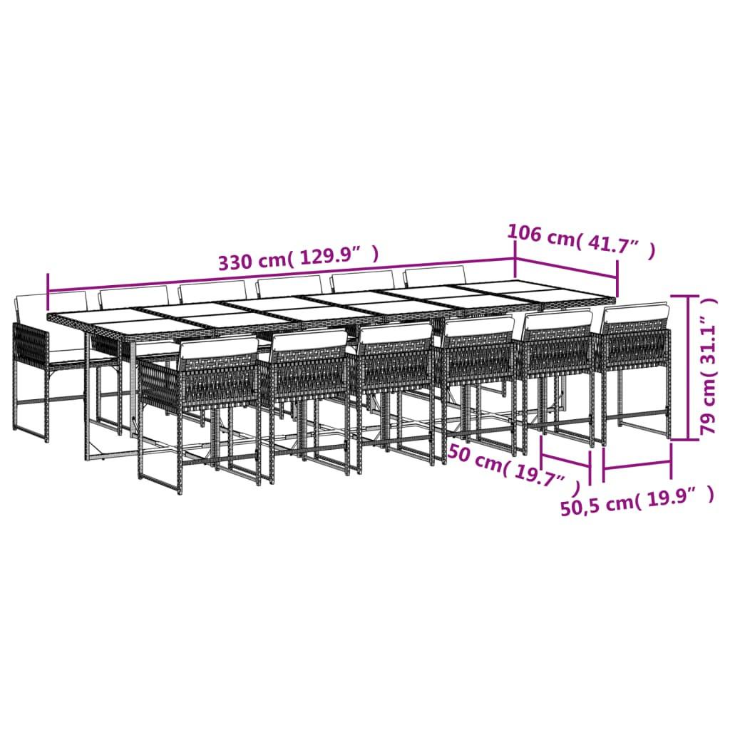 VidaXL Ensemble de salle à manger de jardin rotin synthétique  