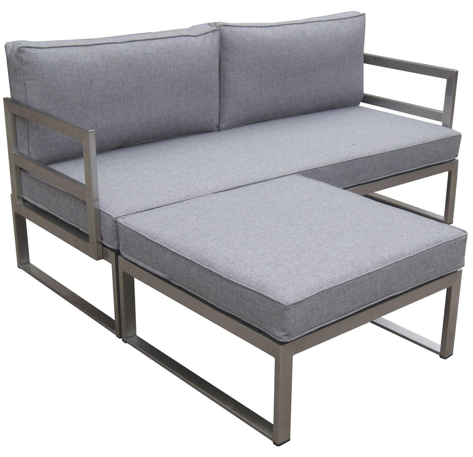 mutoni Gartensofa  mit Armlehne Futura Edelstahl (ohne Hocker)  