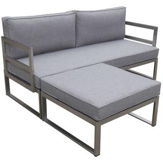 mutoni Gartensofa  mit Armlehne Futura Edelstahl (ohne Hocker)  