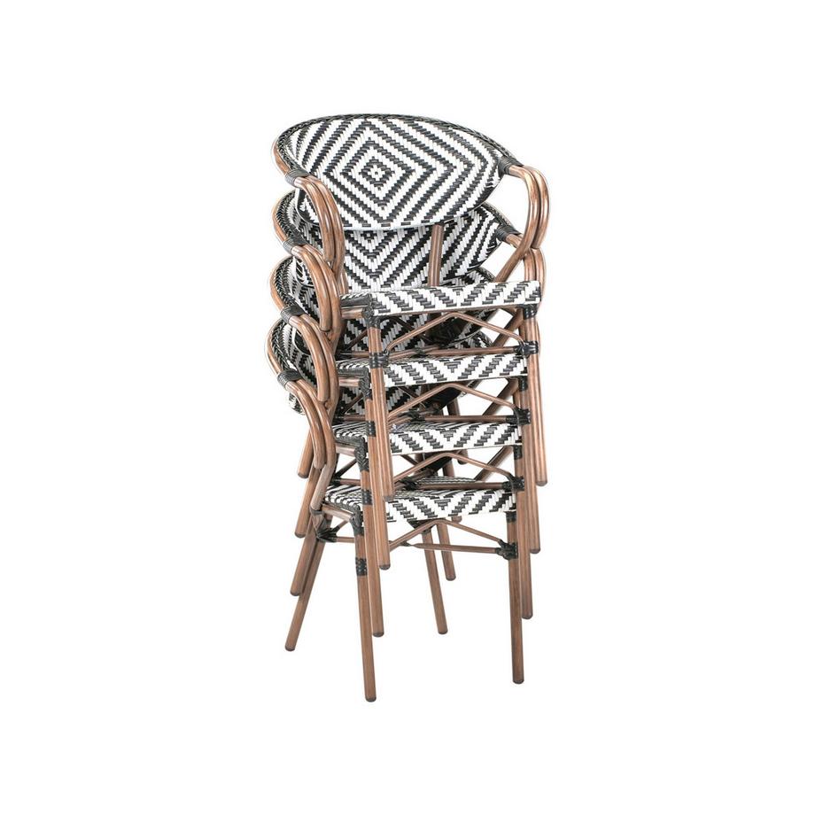 Beliani Garten-Essgruppe für 4 Personen aus PE Rattan Boho CASPRI  