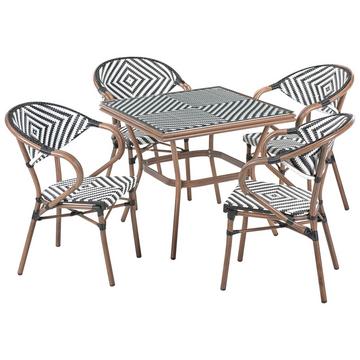 Garten-Essgruppe für 4 Personen aus PE Rattan Boho CASPRI