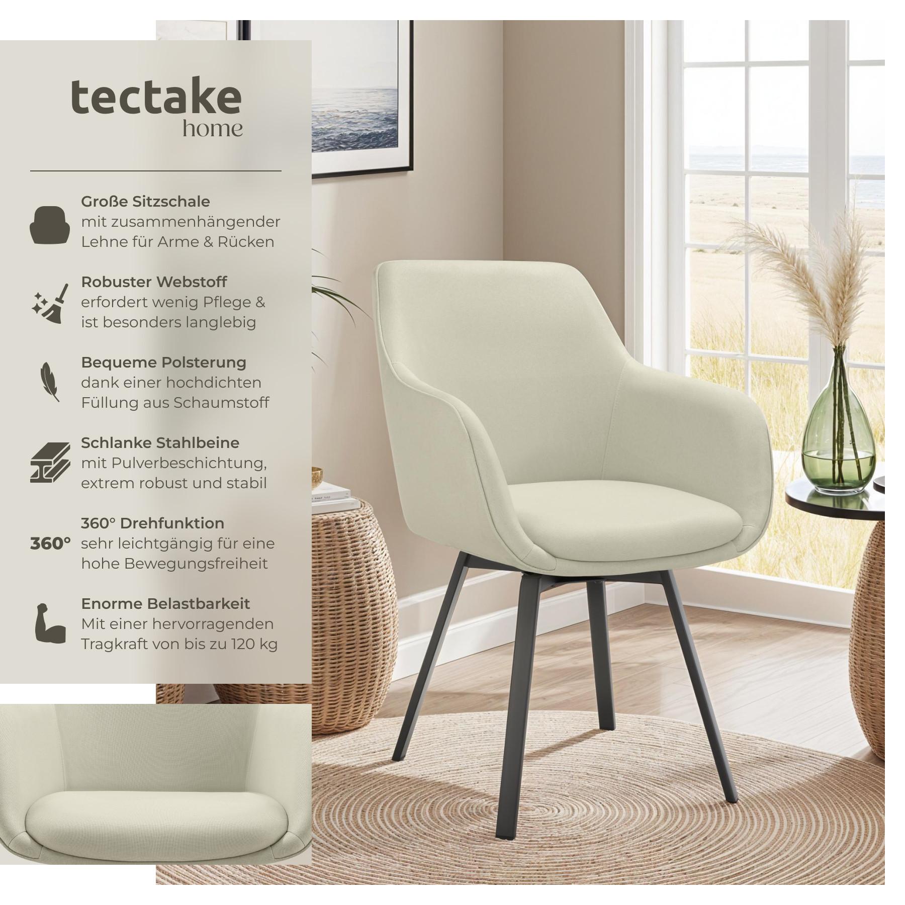 Tectake Fauteuil pivotant Alicon, rembourré  