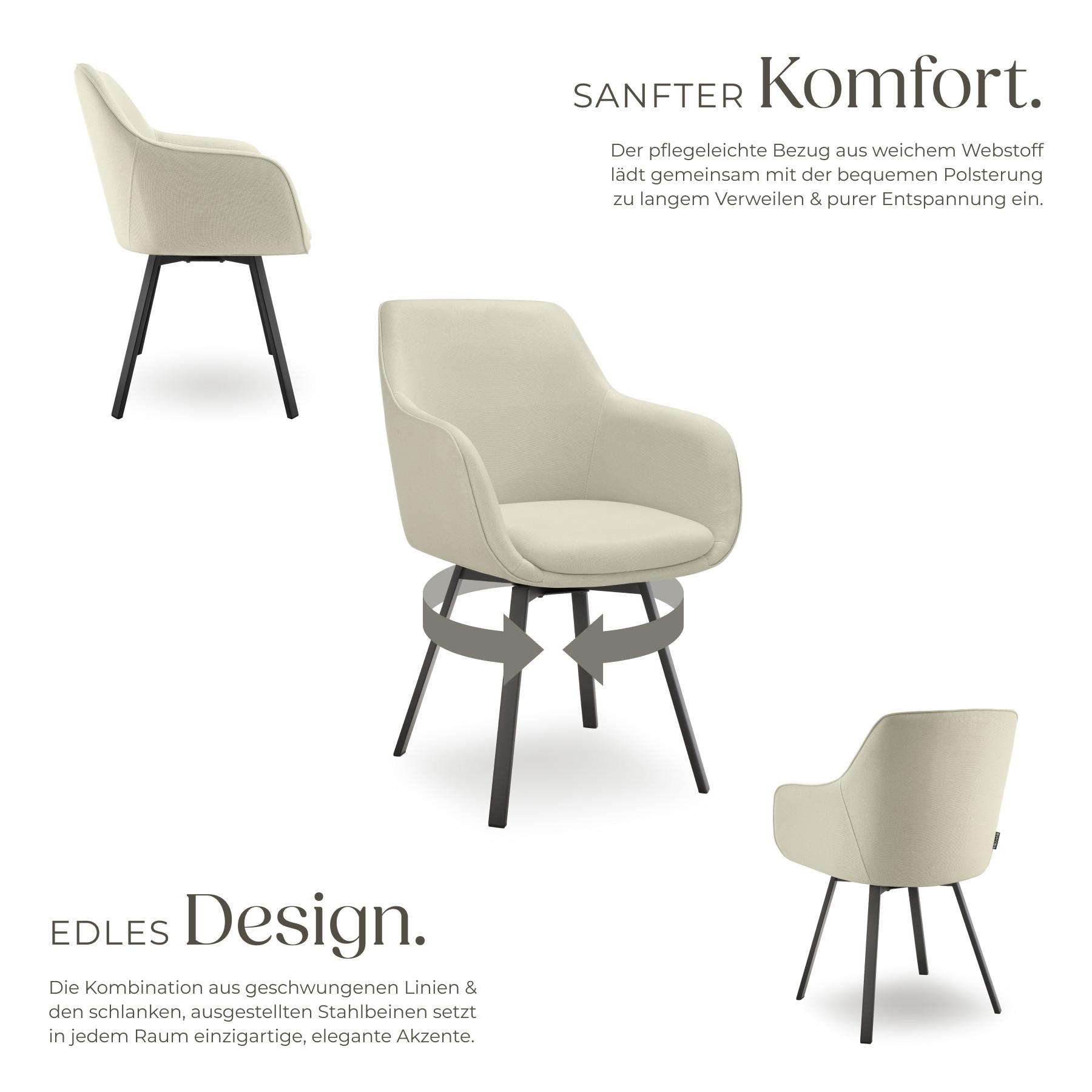 Tectake Drehbarer Armlehnstuhl Alicon, gepolstert  