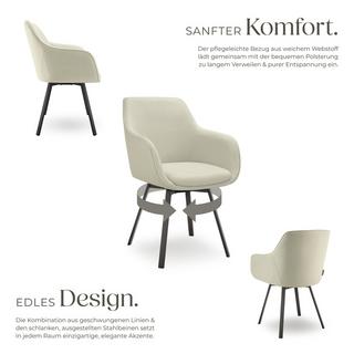 Tectake Drehbarer Armlehnstuhl Alicon, gepolstert  