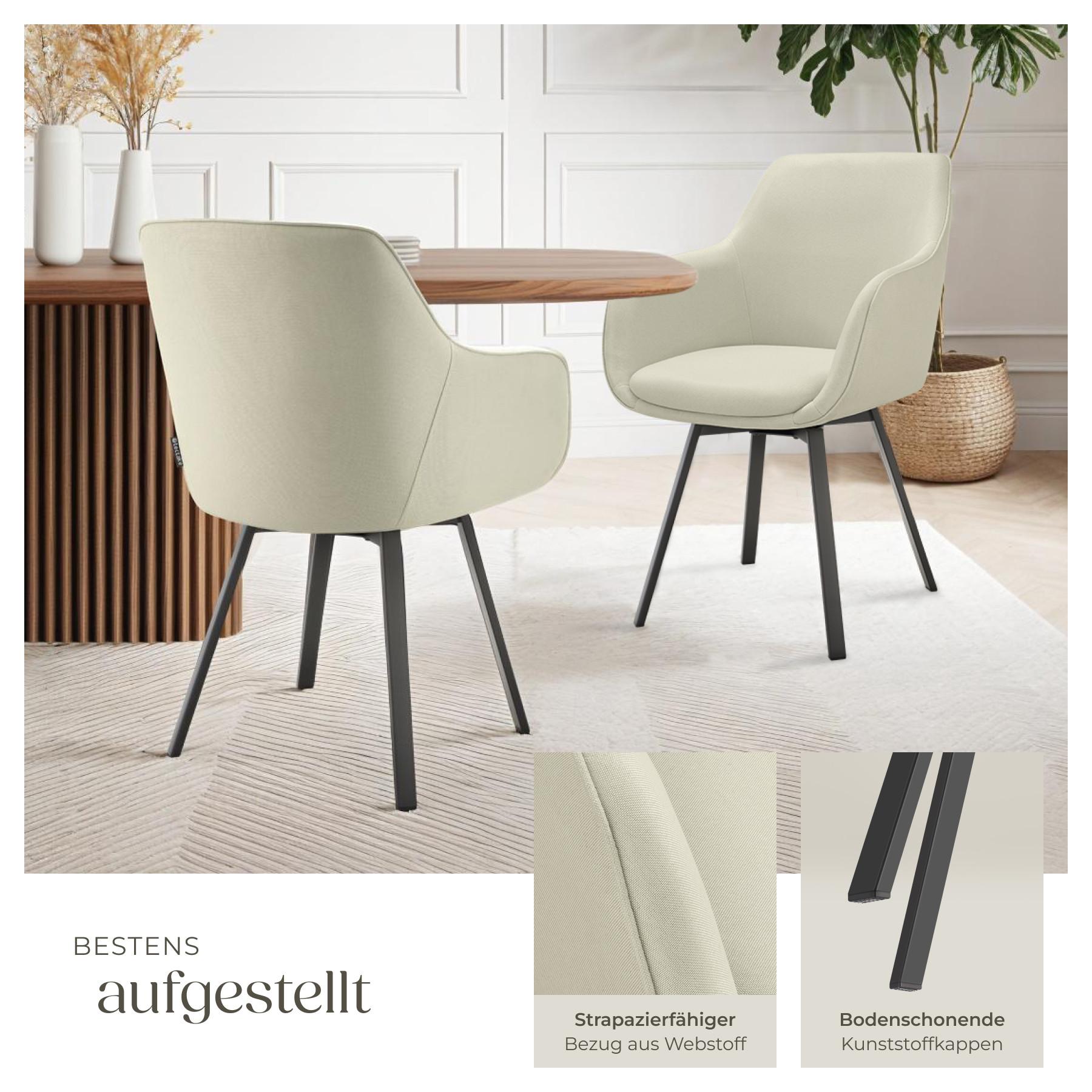 Tectake Drehbarer Armlehnstuhl Alicon, gepolstert  