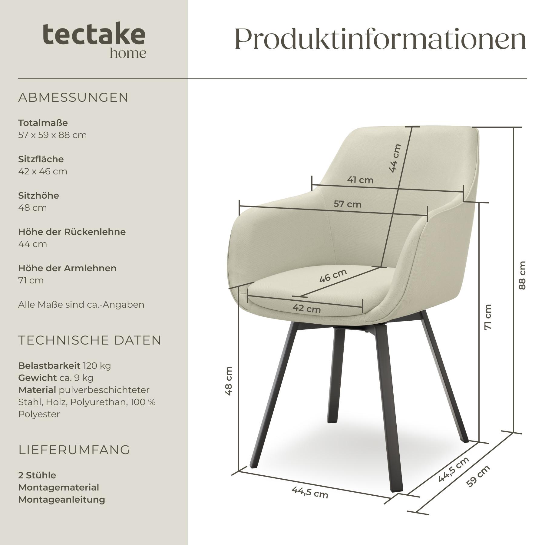 Tectake Fauteuil pivotant Alicon, rembourré  