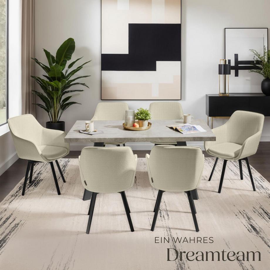 Tectake Chaise pivotante à accoudoirs Alicon rembourré  