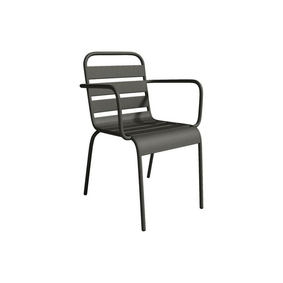 Vente-unique Gartensessel stapelbar 2er-Set - Metall - Dunkelgrau - MIRMANDE von MYLIA  